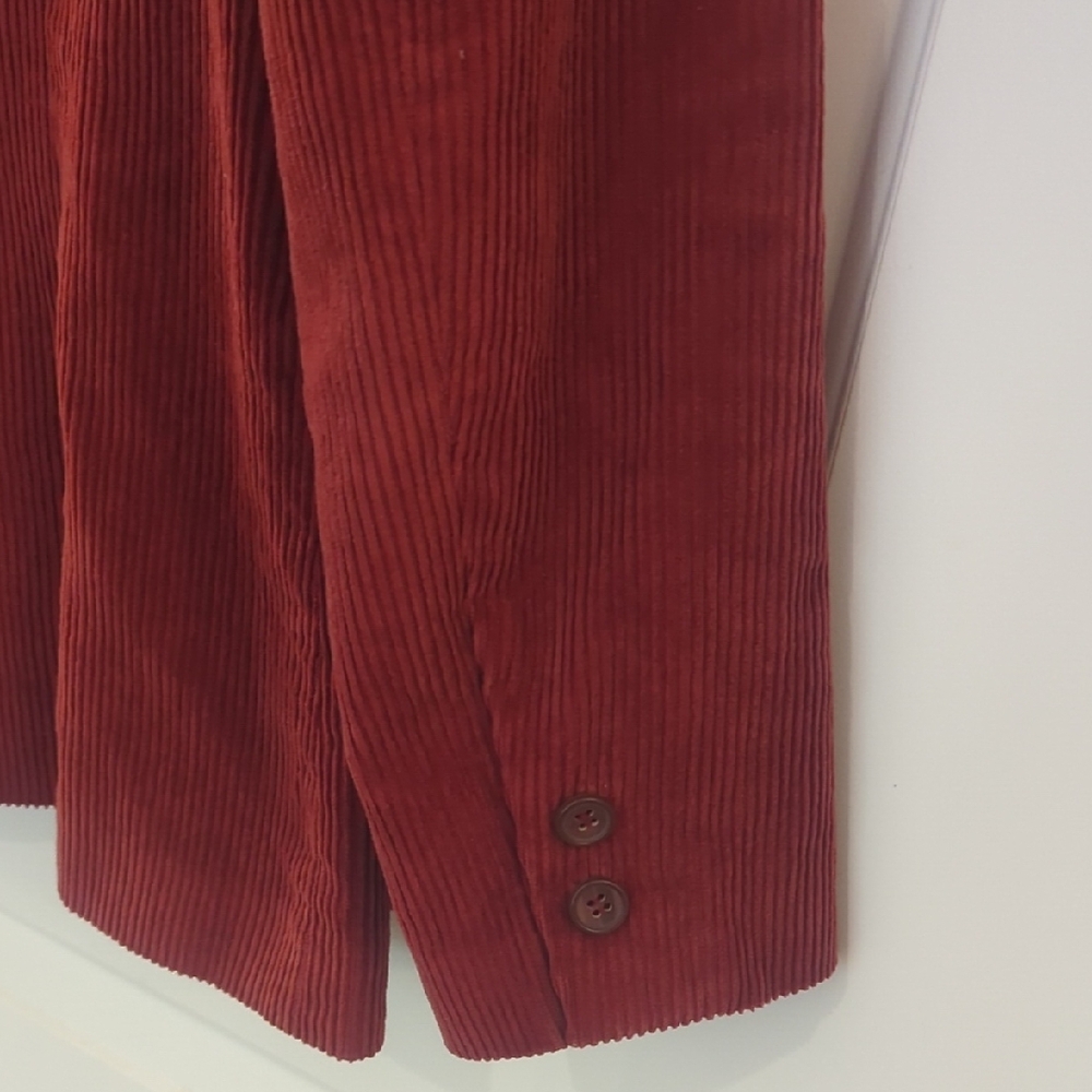 Mulberry Street Women's Corduroy Blazer Wine Hue Academia Preppy Vintage Boho - Picture 3 of 15